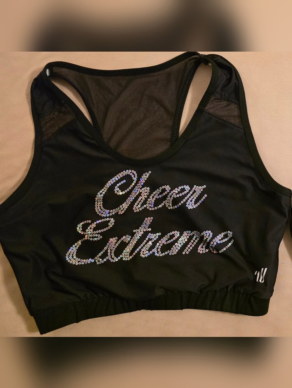 Cheer Extreme Black Sequence Sports Bra